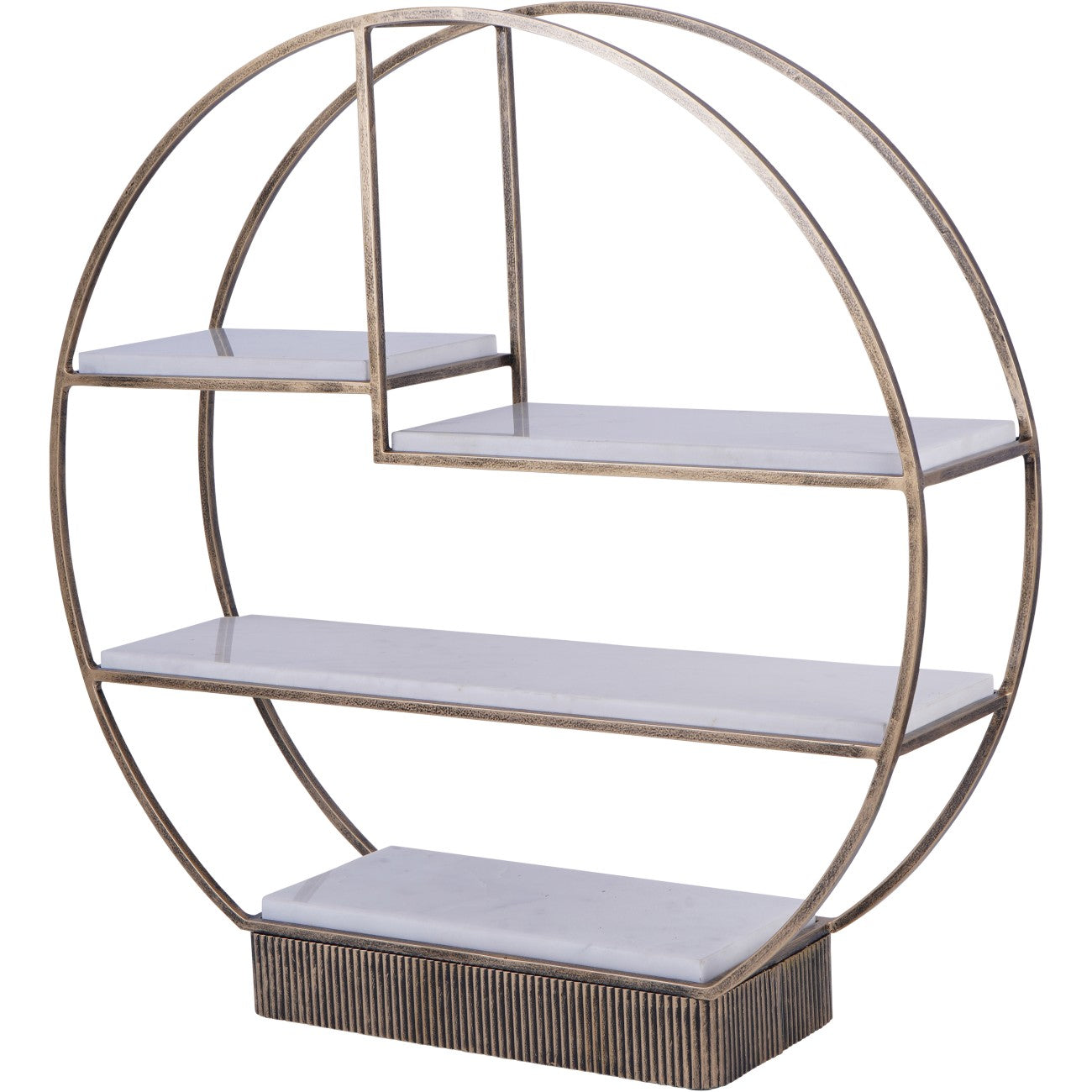 Belvedere Aged Gold & White Marble Multi Tier Buffet Stand Large